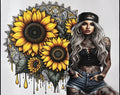 #1Tattoo girl sunflower 24 ounce wrap