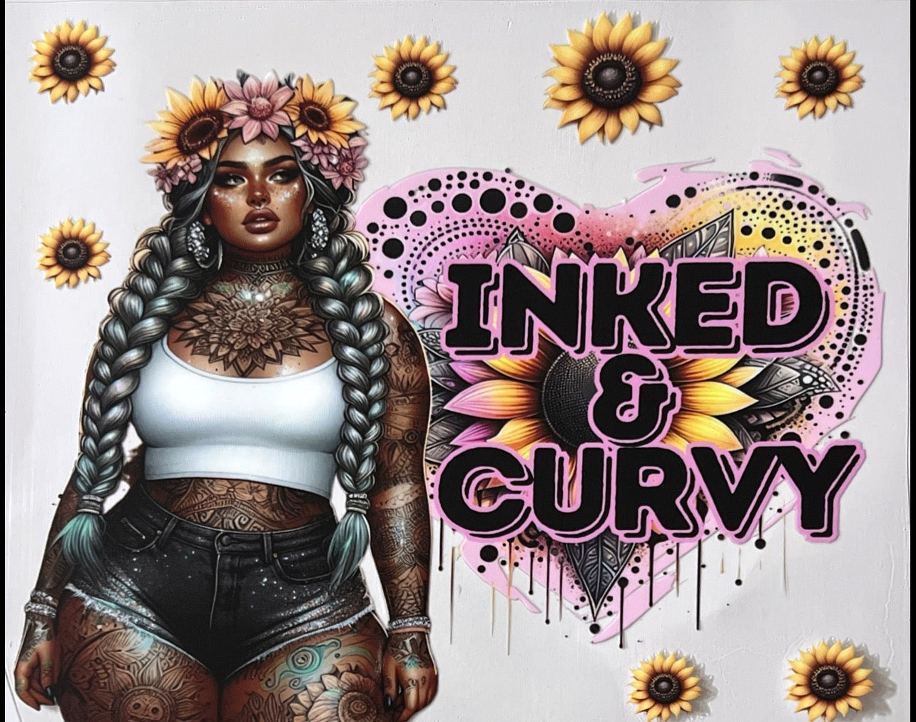 #1 Tattoo girl inked and curvy 24 ounce wrap