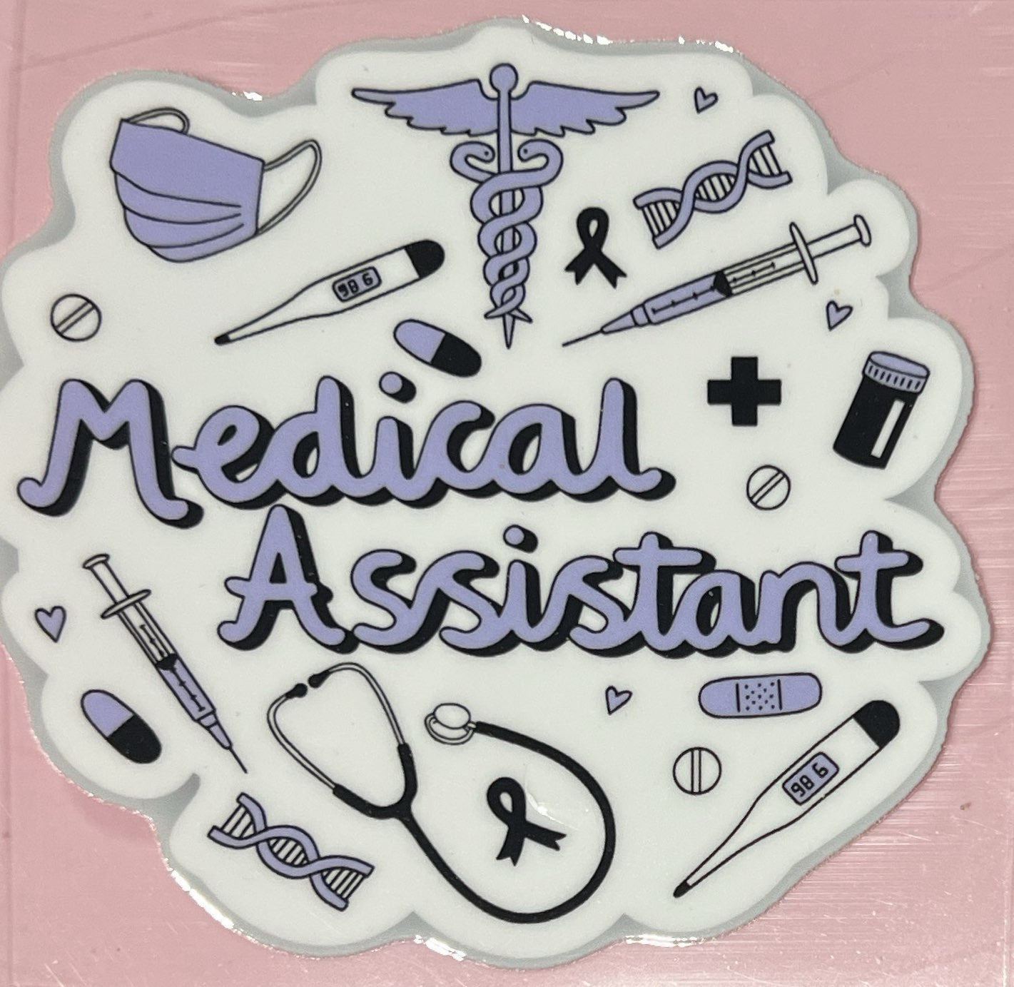 #Medical Assistant White Background Small Decal