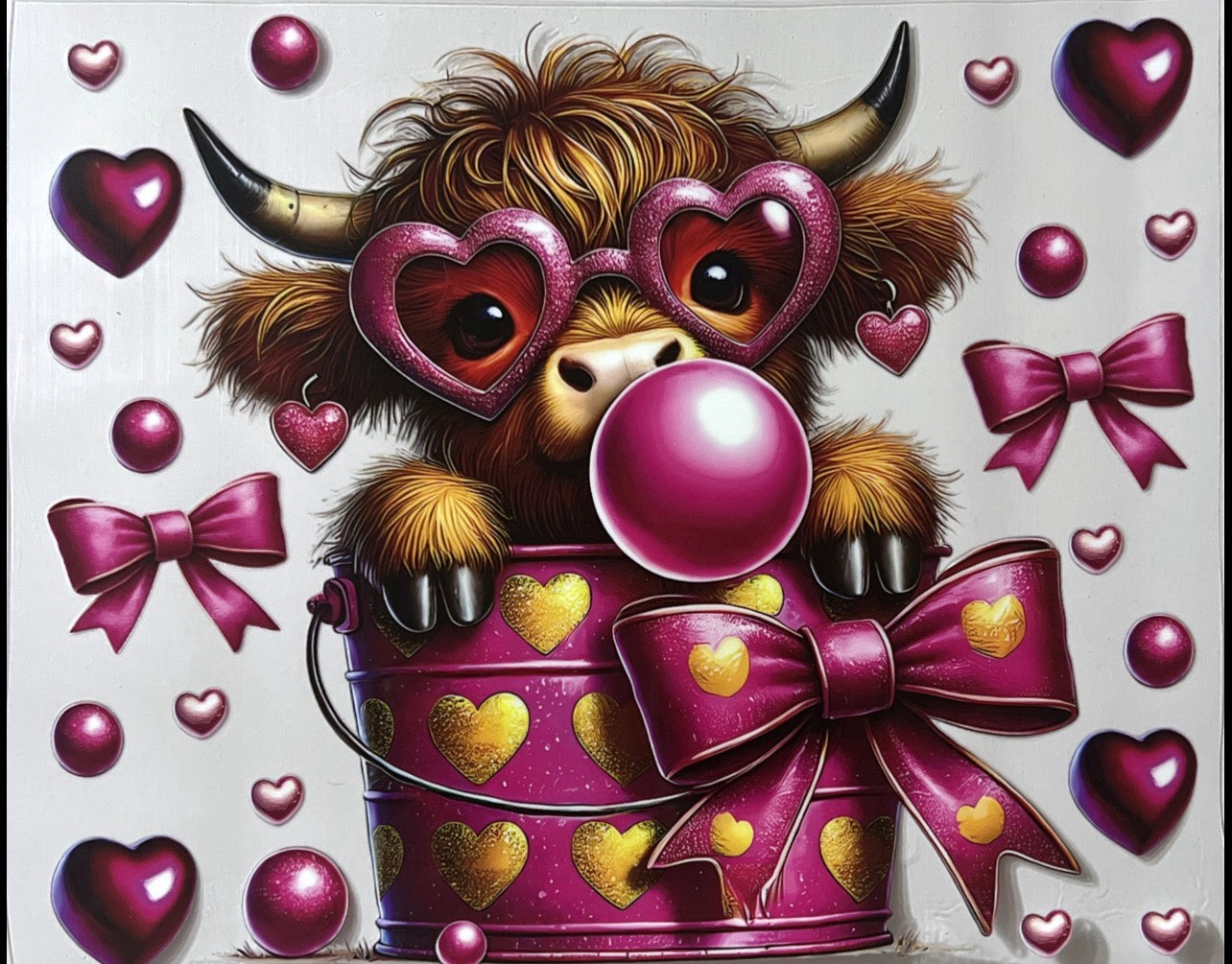 Highland cow bubblegum 24 ounce wrap