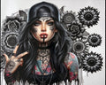 Tattoo girl peace 24 ounce wrap