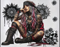 Tattoo girl skeleton 24 ounce wrap