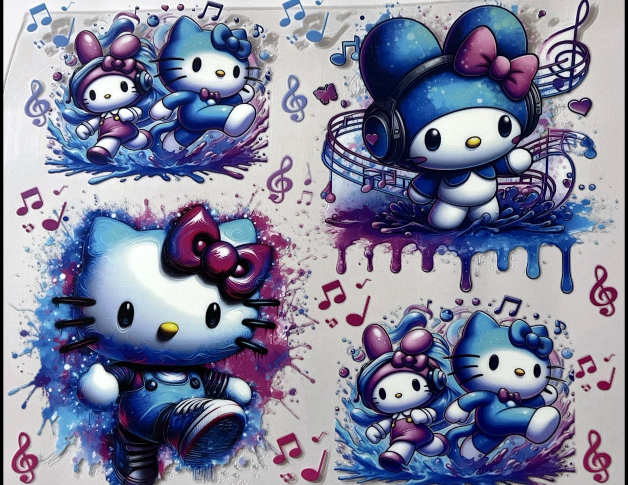 Hello Kitty music notes 24 ounce wrap