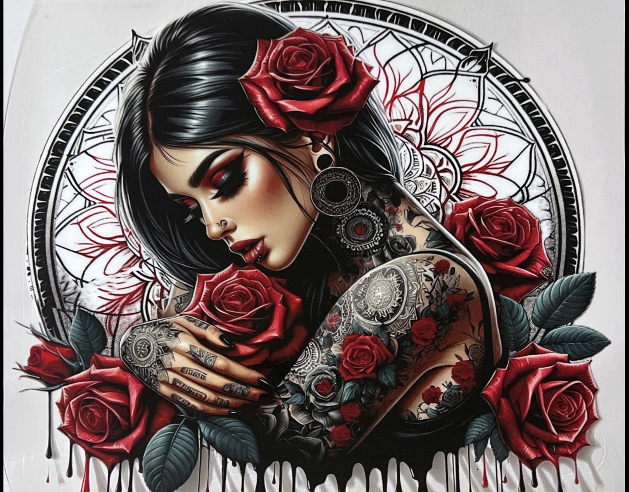#1 Tattoo girl roses 24 ounce to wrap