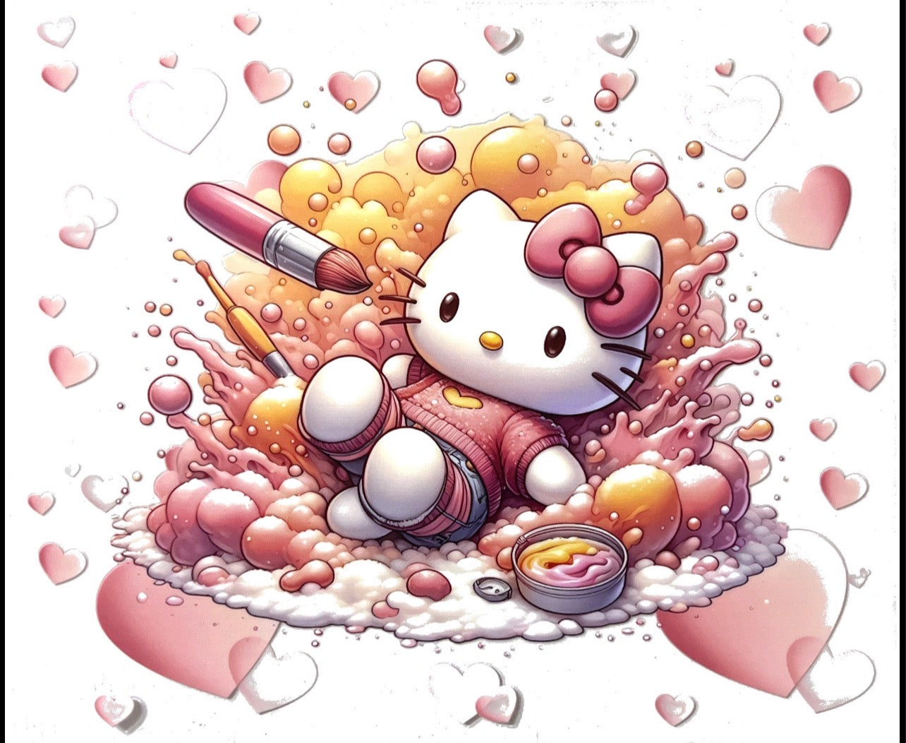 Hello Kitty, paintbrush 24 ounce wrap