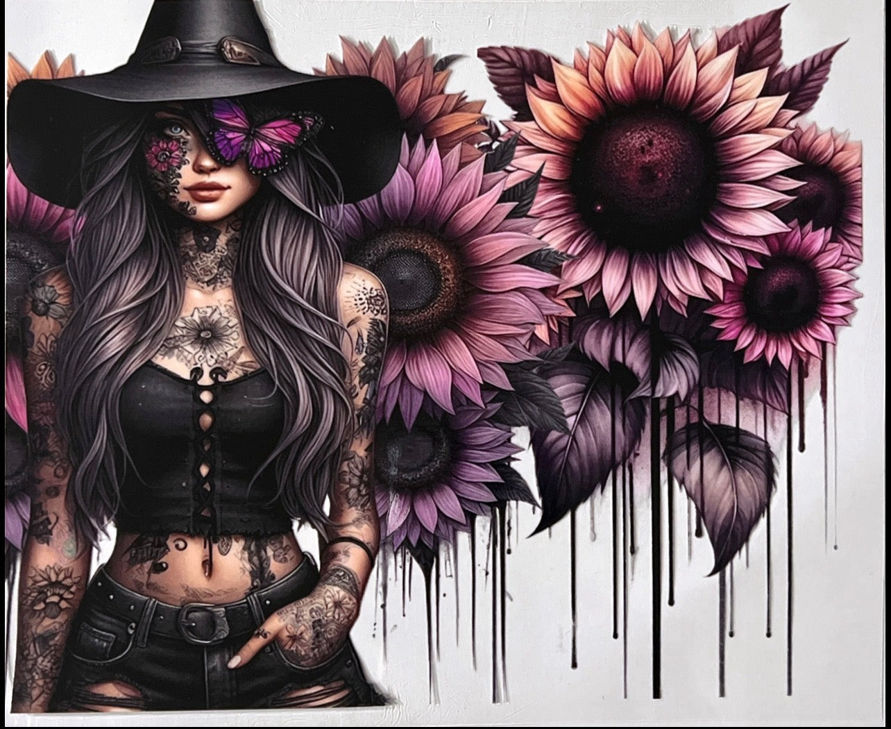 #1 Tattoo Girl, butterfly 24 ounce wrap