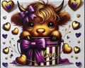 #1 Highland cow purple bowl 24 ounce wrap