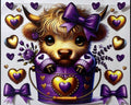 #1 Highland, cow purple and gold 24 ounce wrap