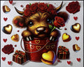 #1 Highland cow red rose 24 ounce wrap